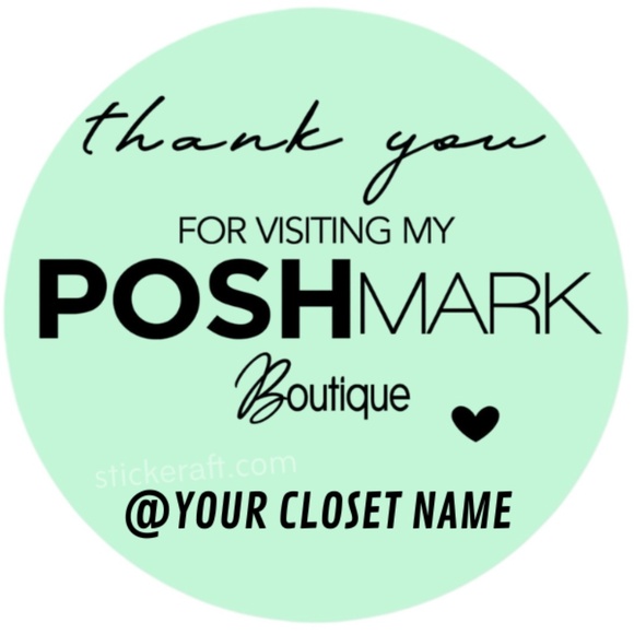 Custom Poshmark Closet Stickers | 2 Inch Round Thank You Labels – STICKERS NEW - Picture 5 of 16